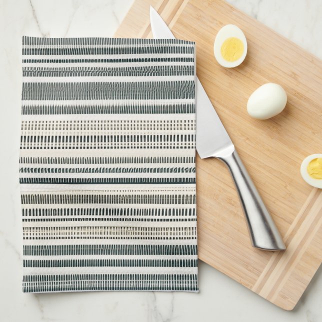 Paño De Cocina Neutral Earth Tone Boho Stripe (Doblado Cuarto)