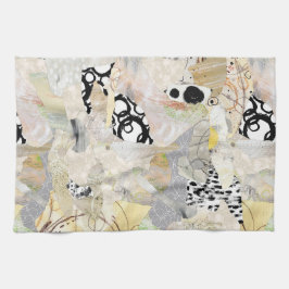 Paño De Cocina Neutral Elegant Abstract Collage Design