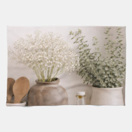 Paño De Cocina Neutral Farmhouse Kitchen Towel Wildflower Floral