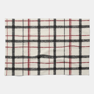 Paño De Cocina Neutral tartan white black and red