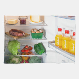 Paño De Cocina Nevera abierta llena de comida