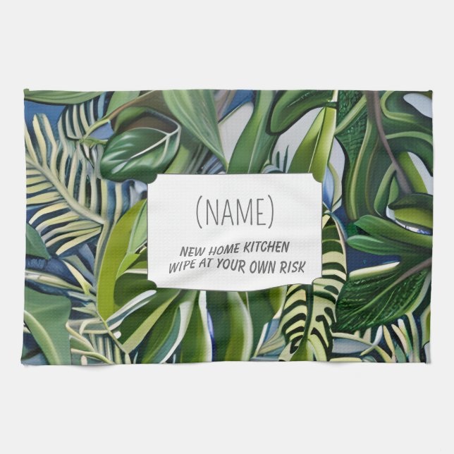 Paño De Cocina New Home Kitchen – Personalized Tropical  (Horizontal)