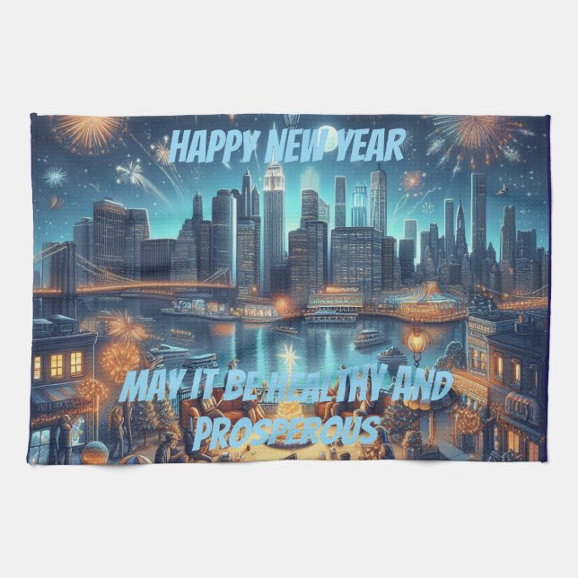 Paño De Cocina New Year's Eve in New York City (Horizontal)