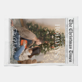 Paño De Cocina Newspaper What A Year Black White Photo Christmas