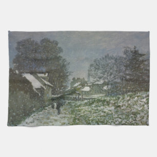 Paño De Cocina Nieve en Argenteuil por Claude Monet