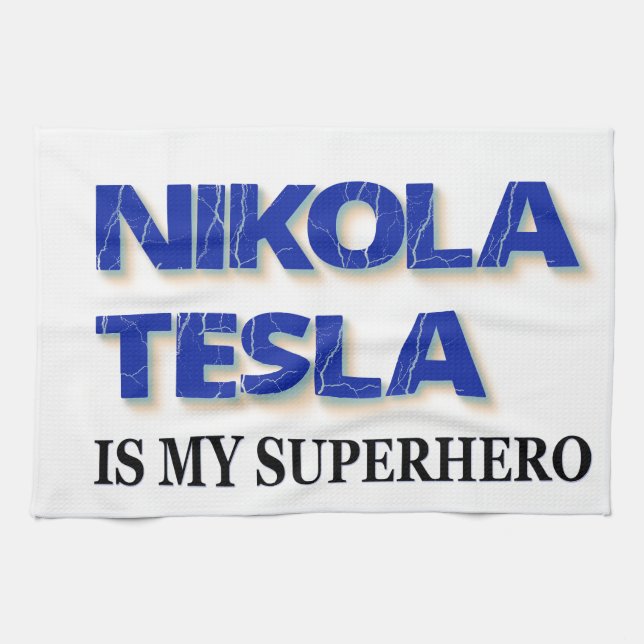 Paño De Cocina Nikola Tesla Es Mi Superhéroe (Horizontal)