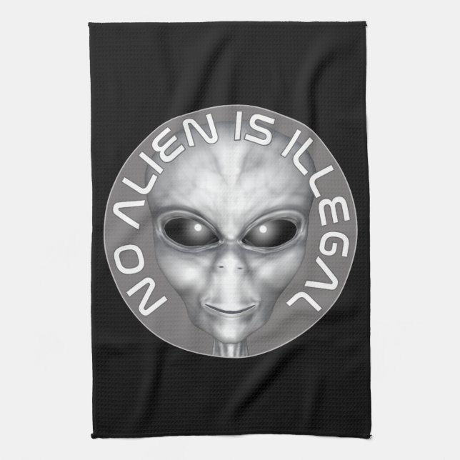 Paño De Cocina Ningún Extranjero Es Ilegal (Vertical)