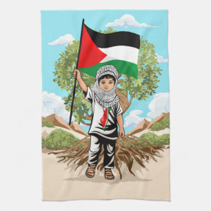 Paño De Cocina Niño con bandera palestina de Keffiyeh