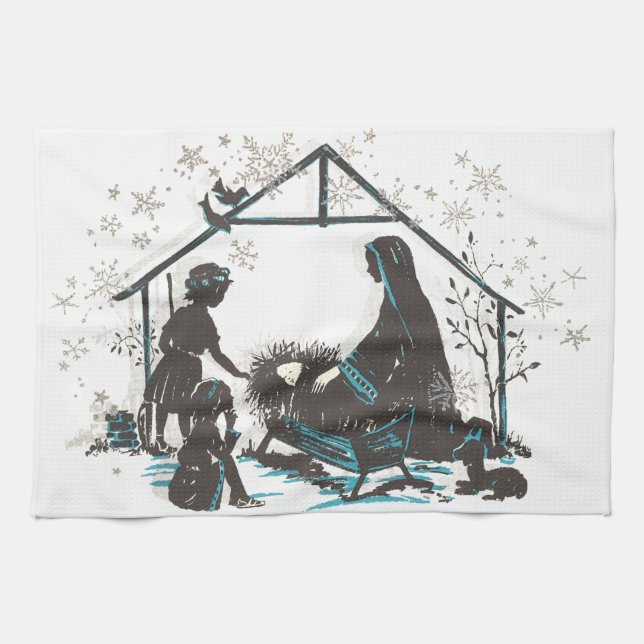Paño De Cocina Niño Santo Cristiano Jesús Navidades Natividad Esc (Horizontal)