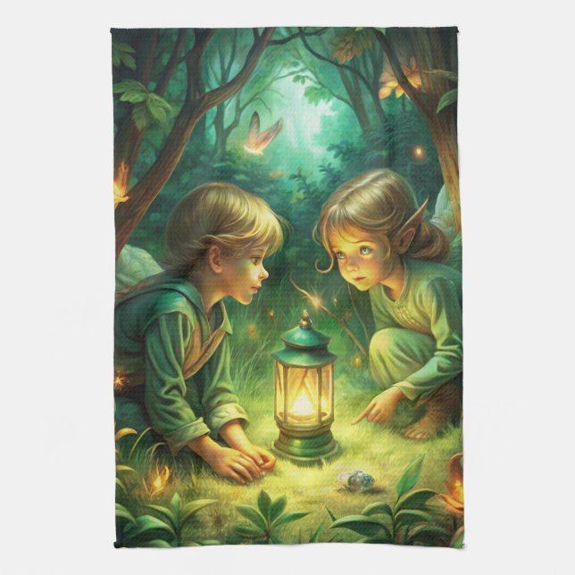 Paño De Cocina Niños cortos en el bosque (Vertical)