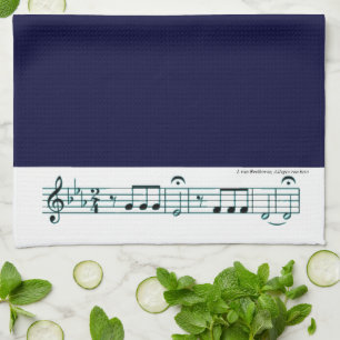 Paño De Cocina No. 5 (azul) de la sinfonía de Beethoven