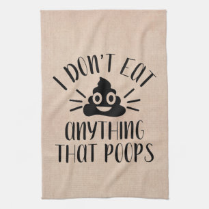 Paño De Cocina No me como nada que poops, vegan