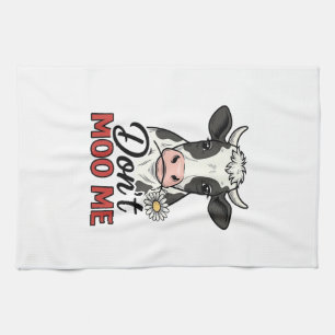 Paño De Cocina No me moo con gracia Vaca Grabado Vintage