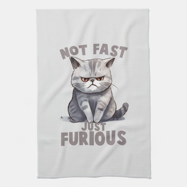 Paño De Cocina No rápido, sólo curioso - Humor grisáceo (Vertical)