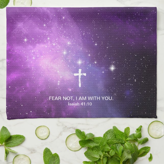 Paño De Cocina NO TEMAS, ESTOY contigo Christian Isaiah 41:10. (Doblado)