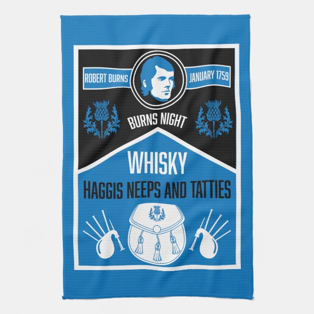 Paño De Cocina Noche de quemaduras escocesa (Vertical)