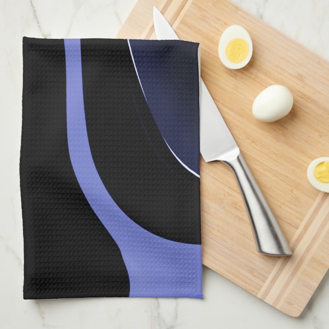 Paño De Cocina Noche del Cometa: Resumen azul, púrpura y negro (Doblado Cuarto)