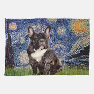 Paño De Cocina Noche estrellada - Bulldog francés Brindle