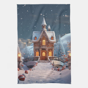 Paño De Cocina Noche estrellada de la casa de los navidades Ginge