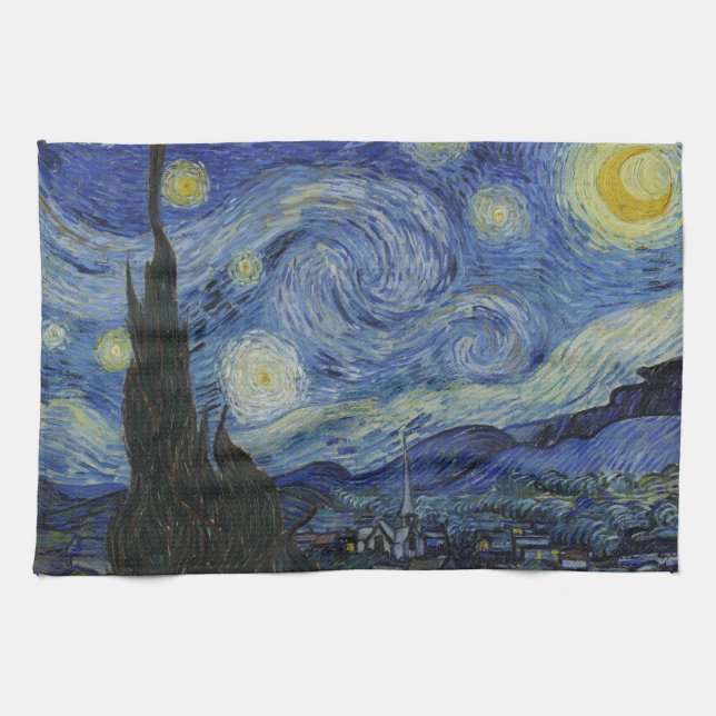 Paño De Cocina "Noche estrellada" por Van Gogh (Horizontal)