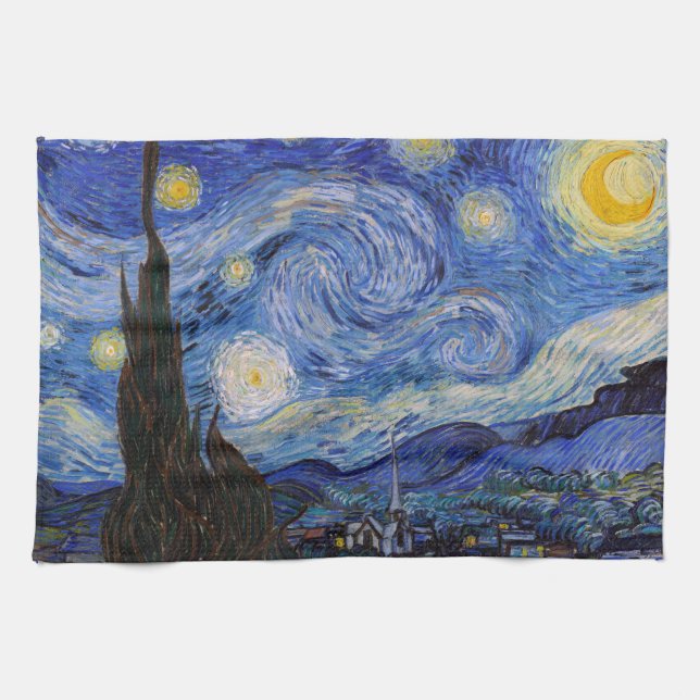 Paño De Cocina Noche estrellada: Saint Remy de Vincent Van Gogh (Horizontal)