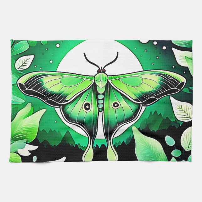 Paño De Cocina Noche lunar de la luna (Horizontal)