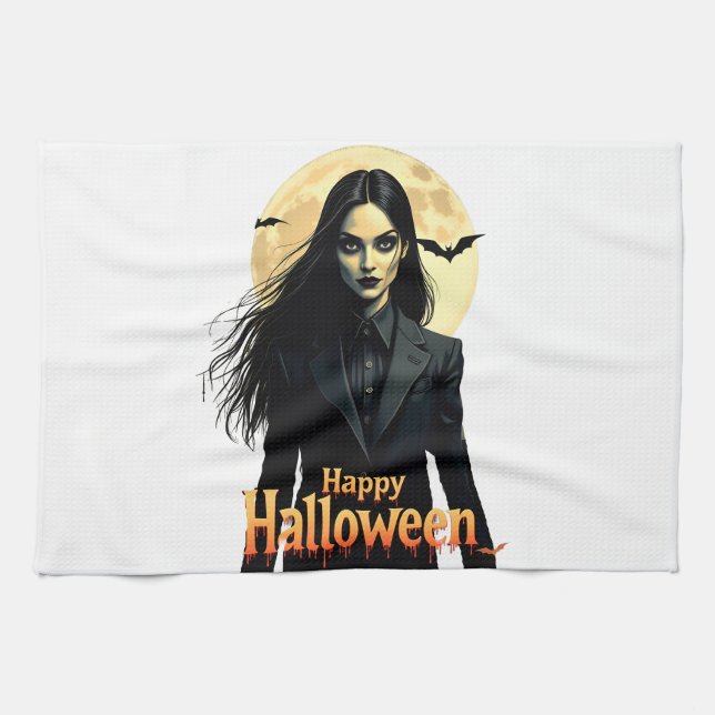 Paño De Cocina Noche Witchy Halloween (Horizontal)