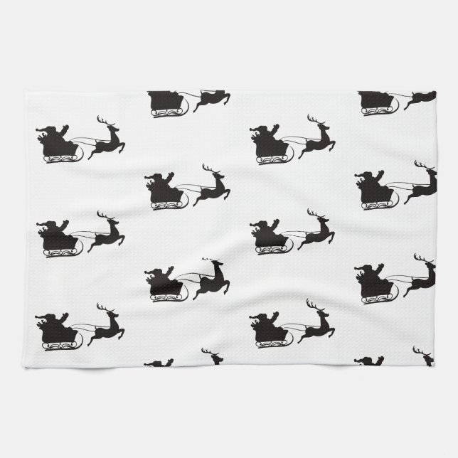 Paño De Cocina Nochebuena navideña moderna y reno (Horizontal)