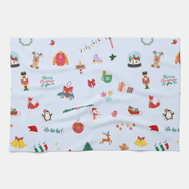 Paño De Cocina Nochebuena ornamento de snowman (Horizontal)