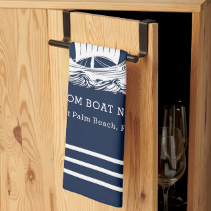Paño De Cocina Nombre de barco personalizado moderno náutico y lo