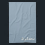 Paño De Cocina Nombre de caligrafía Minimalista personalizada en<br><div class="desc">Nombre de caligrafía Minimalista personalizada en toalla de cocina azul</div>