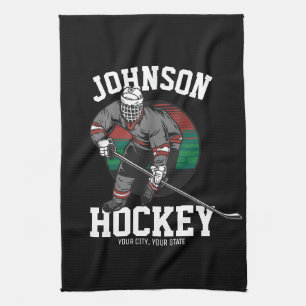 Paño De Cocina Nombre de Equipo de Jugador de Hockey sobre Hielo 