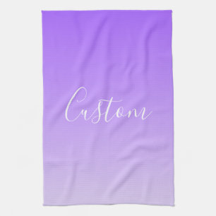 Paño De Cocina Nombre de escritura cursiva y ombre morado claro e