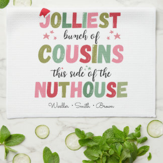 Paño De Cocina Nombre de familia de Navidad Prima Reunión Combina