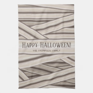 Paño De Cocina Nombre de familia personalizado de Halloween Momia