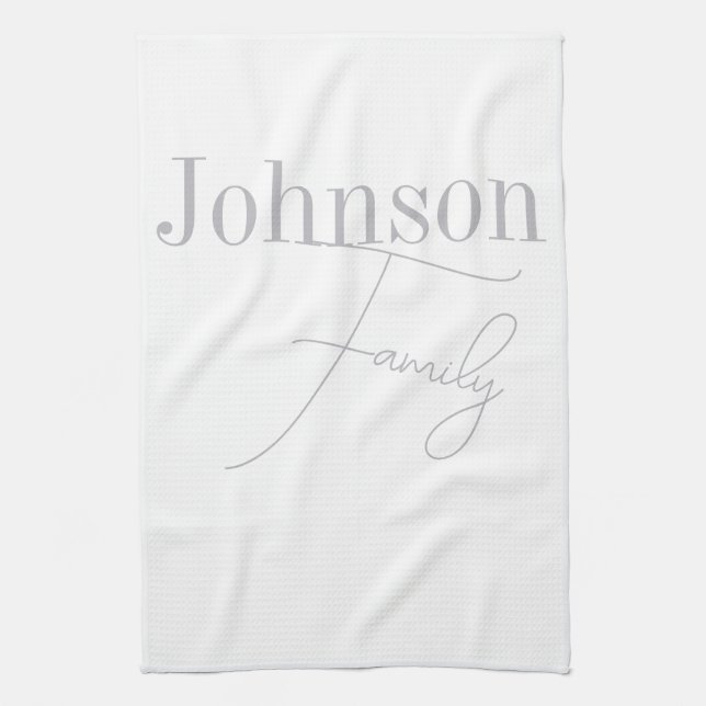 Paño De Cocina Nombre de familia personalizado Moderno Minimalist (Vertical)
