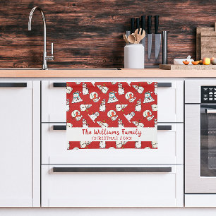 Paño De Cocina Nombre De Familia Y Año De Los navidades Red Sno