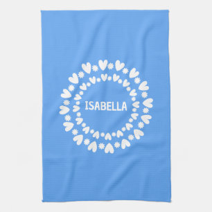 Paño De Cocina Nombre De Flores Y Corazones