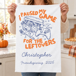 Paño De Cocina Nombre de Friendsgiving Pausé Mi Juego por Sobras