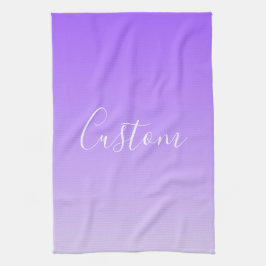 Paño De Cocina Nombre de guión curvo y ómbre morado ligero editab