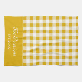 Paño De Cocina Nombre de la familia de Gingham Rústica Moderna