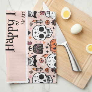 Paño De Cocina Nombre de la familia de Personalizados rosados de
