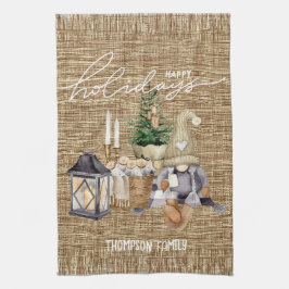 Paño De Cocina Nombre de la familia Elegante burlap moderno Water