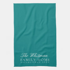 Paño De Cocina Nombre de la familia Elegante Cocina Verde azulada