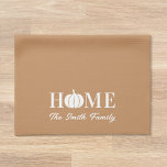 Paño De Cocina Nombre de la familia moderna de calabaza blanca de<br><div class="desc">Toalla de cocina festiva diseñada por personalizados para la temporada de otoño con un moderno diseño rústico de calabaza blanca con un nombre familiar personalizado.</div>