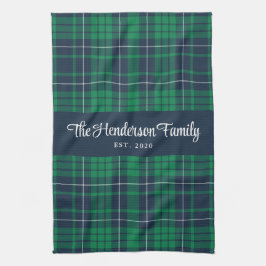 Paño De Cocina Nombre de la familia Rustic Green Blue Plaid