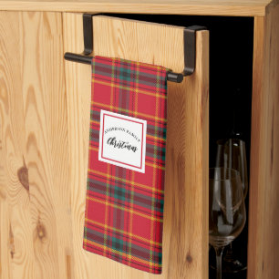 Paño De Cocina Nombre de la familia Tartan Plaid navidades