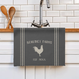 Paño De Cocina Nombre de la granja personalizada de la Rustica de