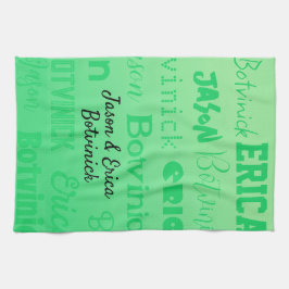 Paño De Cocina Nombre de la pareja verde