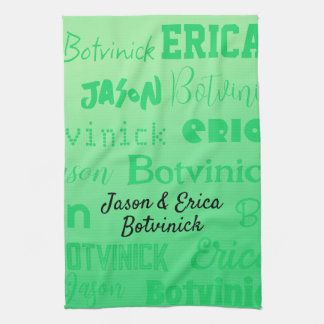 Paño De Cocina Nombre de la pareja verde